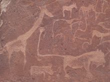 Twyfelfontein staat bekend om de rotstekeningen van de San